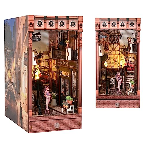 TOPBSFARNY Book Nook Kit – 3D-Buchstützen-Puzzle, Miniatur-Buchecken für Bücherregale, DIY-Buchecken-Kits mit Staubschutz und LED-Licht für Erwachsene und Jugendliche (SL11) von TOPBSFARNY