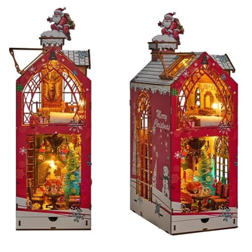 TOPBSFARNY DIY Miniatur Kit 3D Holzpuzzle Weihnachten Buch Nook mit Candy Box Mini Style Spielzeug Puppenhäuser (SL-29) von TOPBSFARNY