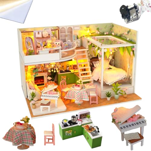 TOPBSFARNY DIY Miniatur Puppenhaus Kit Modern Style Loft Architektonisches Modell Holz Puppenhaus Hände Handwerk Puppenhäuser Kit mit Staubschutz Geburtstagsgeschenk für Frauen TOPBSFARNY DIY Miniatur Puppenhaus Kit Modern Style Loft Architektonisches Modell Holz Puppenhaus Hände Handwerk Puppenhäuser Kit mit Staubschutz Geburtstagsgeschenk für Frauen von TOPBSFARNY