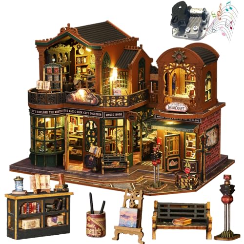 TOPBSFARNY DIY Miniaturhaus Bausatz mit Möbeln, LED-Beleuchtung, Holz Puppenhaus Set für Erwachsene, Geschenk (Ohne Staubschutzhaube) von TOPBSFARNY