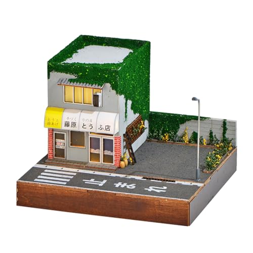 TOPBSFARNY Puppenhaus Miniatur mit Möbeln, Japanisch/Chinesisch DIY Holz Puppenhaus Kit, Handgefertigtes Gebäude Modell Haus für Geburtstag Valentinstag Geschenk (Japanischer Tofu-Shop) von TOPBSFARNY
