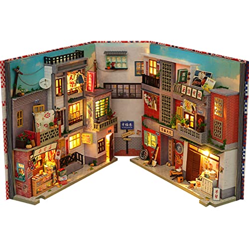 ZQWE 3D Holz Buchständer Puzzle DIY Puppenhaus Holz Buchstützen Buch Nook Modell Bauset mit LED Licht für Jugendliche und Erwachsene zum Bauen Kreativität Geschenk für Geburtstage Halloween von TOPBSFARNY