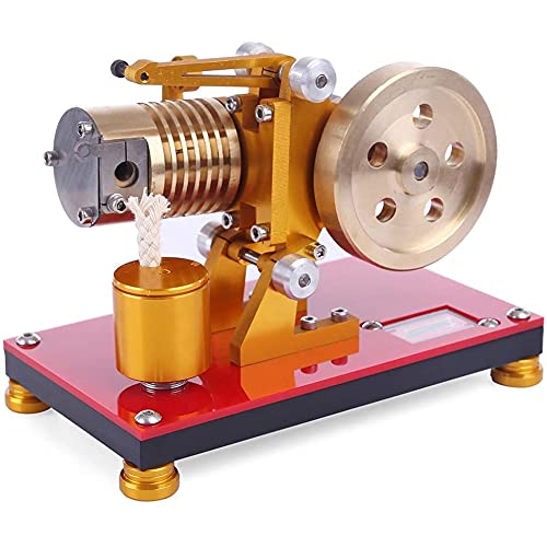 TOPD Vakuum-Stirlingmotor-Modell, Einzylinder-Alles Messing Flammenfresser Motor Spielzeug Erwachsene Sammlung Geschenk für Erwachsene und Kinder von TOPD