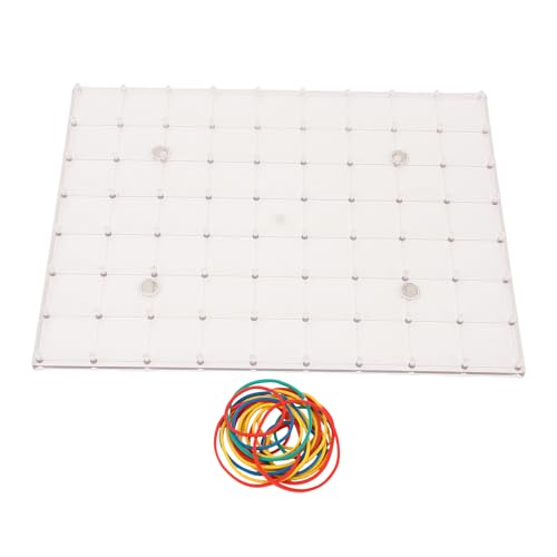 Doppelseitig GeoBoard, Kunststoffmathematischer Grafikbrett 80 Stifte mit 10 Gummibändern, Bildungsausschütz von TOPINCN