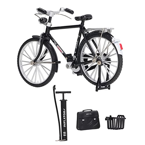 TOPINCN 1:10 Legierung Miniatur Fahrradmodell Spielzeug Exquisites Vintage -Fahrrad mit Verstellbaren Teilen für Geschenkidee (Black) von TOPINCN