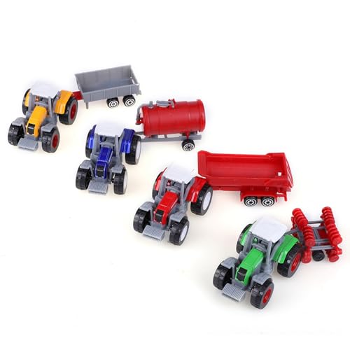 TOPINCN 1:64 Skala Mini Kids Car Model Model Set, Langlebige Legierungsspielzeugauto, Tolles für Kleine, 4PCS für Farmliebhaber von TOPINCN