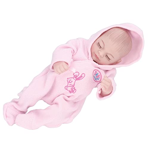 TOPINCN 10 -Zoll -lebensechter Wiedergeborener Puppen Weiches Silikon Zartes Gesichtsdetails Waschbares Babypuppenspielzeug für Geburtstagsgeschenk (10 -Zoll -Augen geschlossen rosa Junge) von TOPINCN