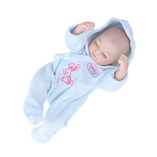 TOPINCN 10 -Zoll -lebensechter Wiedergeborener Puppen Weiches Silikon Zartes Gesichtsdetails Waschbares Babypuppenspielzeug für Geburtstagsgeschenk (10 Zoll großer Blauer Junge mit geschlossenen) von TOPINCN