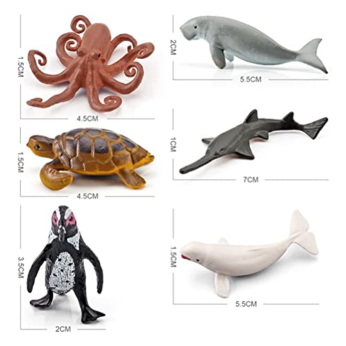 TOPINCN 12pcs Mini -Meerestiere Spielzeug für Realistische Meerestiere Figuren Set Sea Life Simulation Ozeantiere Modelldekoration (BL-1073 Meerestier 12-teiliges Set 72G) von TOPINCN