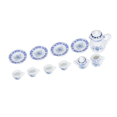 TOPINCN 15 Stücke Porzellantee Tee (Blau weiße Porzellanfarbe) von TOPINCN