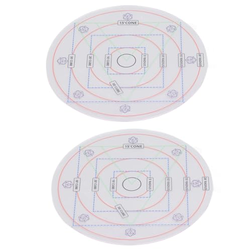 TOPINCN 2 Stück Zauber-AOE-Schadensmarker, DND-Bereichseffekt-Vorlage, 20 Fuß, 15 Fuß, 10 Fuß, 5 Fuß Radius, Acrylbrett, Tischspielmatte, RPG-Gaming-Zubehör, Visualisieren Sie Rundes von TOPINCN