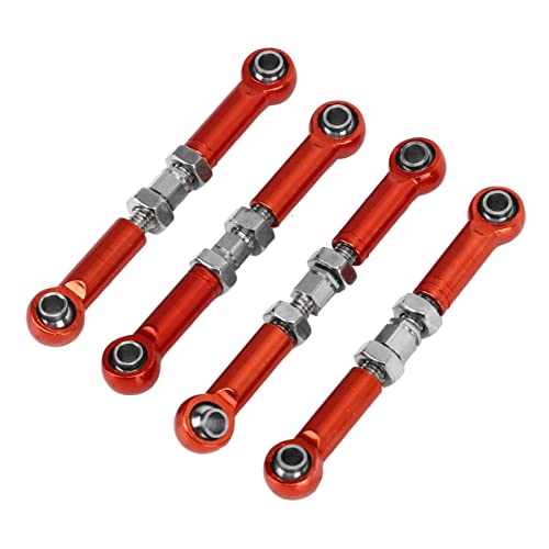 TOPINCN 4pcs RC -Zugstange für FMS 1/24 FCX24 RC -Auto, Hohe Genauigkeit Aluminium Legierungs Eisen Upper Link Stange Kit (Rot) von TOPINCN