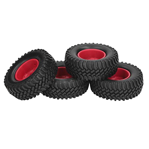TOPINCN 4pcs RC - und Reifen mit Hoher Griffleistung, Haltbares Gummi -Material für Fernbedienungsautos (Rot) von TOPINCN