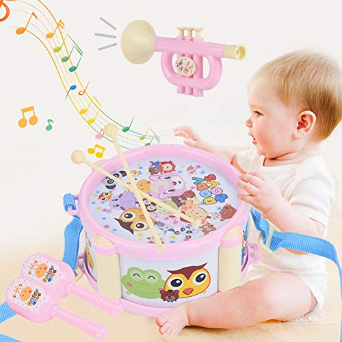 TOPINCN Bildungsmusikinstrumente Set von Farbenfrohen Spielzeugen Sand für Trompete für , Trainingskapazität und Entwicklung für über 18 Monate, Pink / Grün, 5% (PINK) von TOPINCN