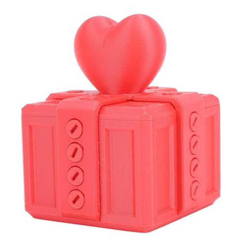 TOPINCN Box für Lästige Geschenke, Streich Schraubenbox, Geldkartenbehälter. Hergestellt aus Premium PLA 3D gedruckt, Ideal für Weihnachten, Geburtstagsfeiertage (Rot) von TOPINCN