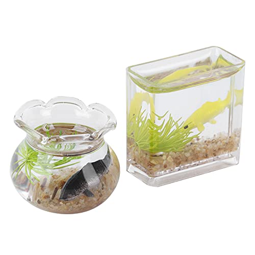TOPINCN Bunte Miniaturfischschalen für Dollhouse, 1:12 Simulationsfischtanks, Plastikpuppenhausfischtanks, Ideal für 3+ von TOPINCN