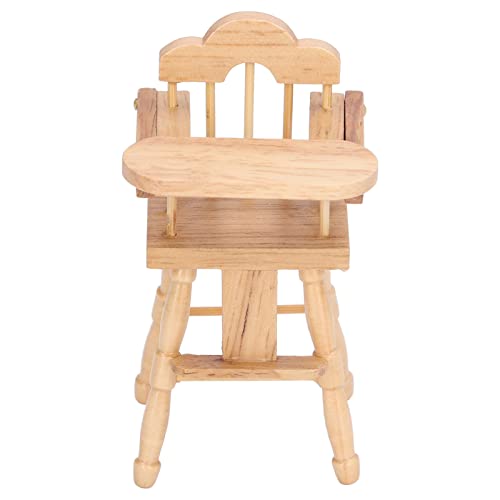 TOPINCN Dollhouse Baby Essstuhl Miniatur Hochstuhl Süßes Baby für Rollenspiele Birkenmaterial für 1:12 Puppenhaus von TOPINCN
