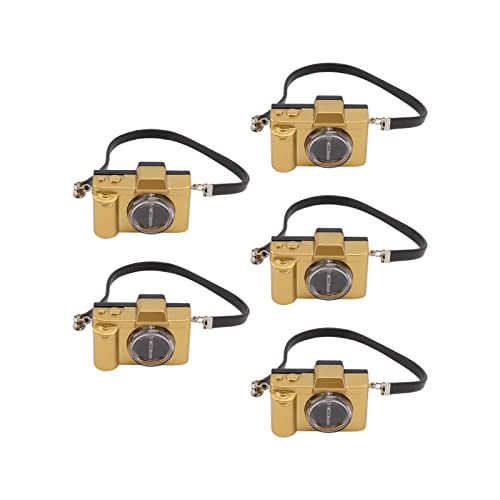 TOPINCN Dollhouse Mini Retro Digitalkameras Spielzeug mit Integriertem Akku für 1: 6 oder 1:12 Dollhouse Dekoration Zubehör, Leichtes Plastikmaterial, Tolles für Freunde oder, [Halloween, (Gold) von TOPINCN