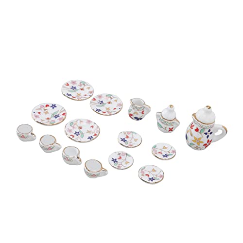 TOPINCN Dollhouse Tea Set Miniaturmodell Requisiten Mini Keramik Tee Tassen Set Miniaturpuppenhauszubehör, Porzellanmaterial, Niedliche Puppenhaus -Küchenzubehör 15 PCs für Weihnachten Neujahr (Typ E) TOPINCN Dollhouse Tea Set Miniaturmodell Requisiten Mini Keramik Tee Tassen Set Miniaturpuppenhauszubehör, Porzellanmaterial, Niedliche Puppenhaus -Küchenzubehör 15 PCs für Weihnachten Neujahr (Typ E) von TOPINCN