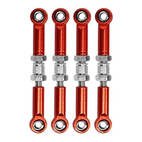 TOPINCN Einstellbare Hochgenauigkeit Aluminiumlegierung Eisen RC -Lenkungsstange für FMS 1/24 FCX24 RC -Auto, 4pcs Spurstange Kit (Rot) von TOPINCN