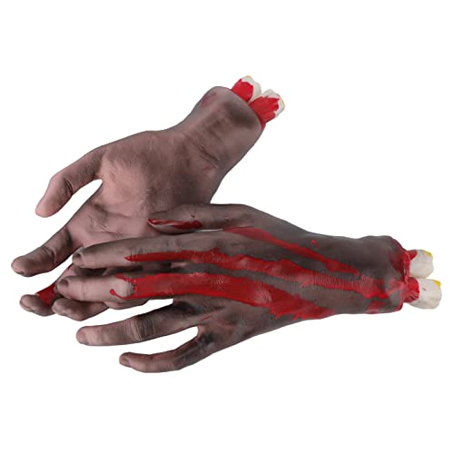 TOPINCN Gefälschte Abgetrennte Hände Lebensechter Halloween -Requisiten -Dekoration für Gruseliges Ambiente, Cosplay und Spukhaus 2PCS von TOPINCN