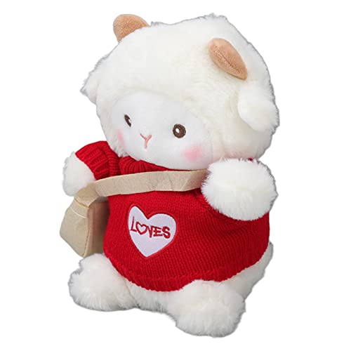 TOPINCN Gefüllte Tierische Schafplüschspielzeug Weicher Stoff Exquisite Verarbeitung Bequem, um Perfektes Rosa Kleines Schafspielzeug für zu Berühren, Freunde, Freunde (Rot) von TOPINCN