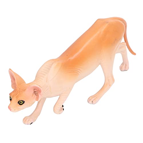 TOPINCN Haarloser Katzenmodell Spielzeug Lebensee Simulationsfiguren für Kinderdekorationen Zuhause, Bildungskatze Statue für Büro, Plastik Bunte Katzenfigur für Schlafzimmerschule (PL127 1834) von TOPINCN