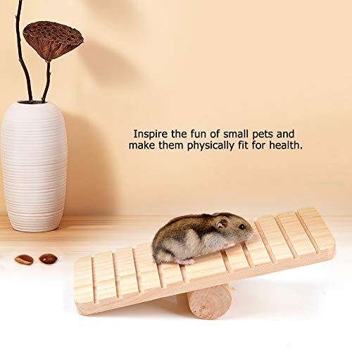 TOPINCN Haustier Holzbrücke Wippe Spielzeug Inspirierender Spaß für Kleine Tiere, Ungiftiges Holz für Hamstermaus von TOPINCN
