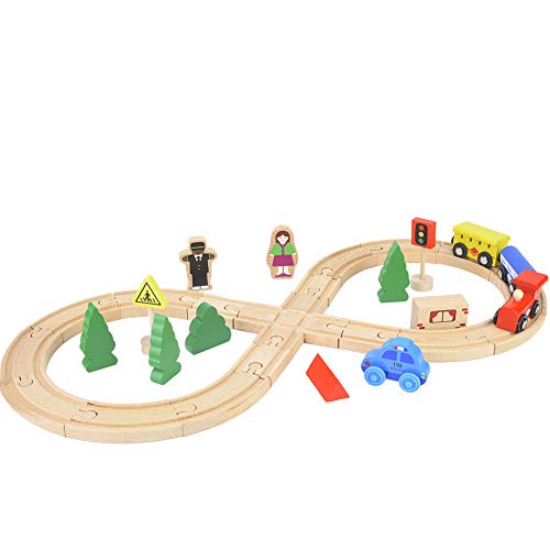 TOPINCN Hölzerne Schienenwagen DIY Assembly Bunte Gleise für Intelligente Spielzeugjungen, Holz Rail Toy TOPINCN Hölzerne Schienenwagen DIY Assembly Bunte Gleise für Intelligente Spielzeugjungen, Holz Rail Toy von TOPINCN