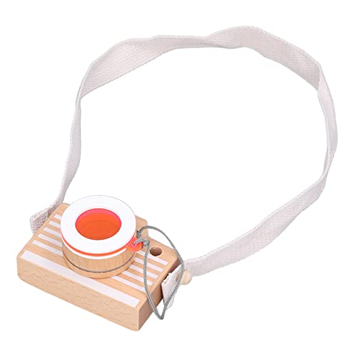 TOPINCN Holzkamera Spielzeugpädagogik Bunte Basswood Kaleidoscope Kamera für Kleinkinder, die 3 Jahre Alt und Höher Geeignet Sind (ORANGE) von TOPINCN