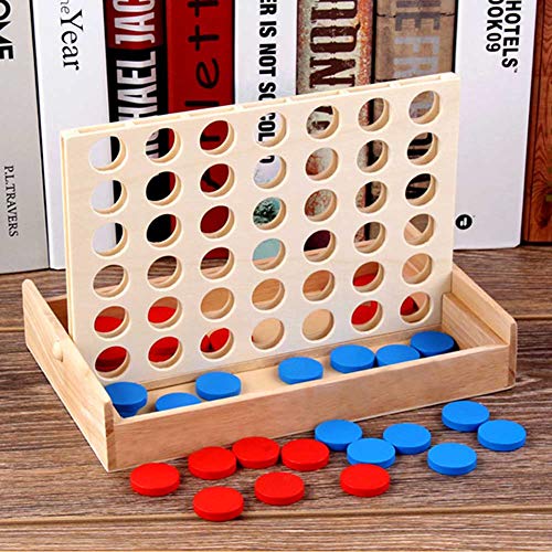 TOPINCN Holzklassiker Klassisches Bildungsvorstand Zur Kontrolle von Intelligenz, Tragbares Familienspiel für, Bestehend aus Gummiholz, Rotem und Blauem Schach Inklusive von TOPINCN