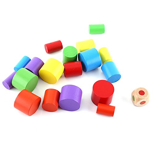 TOPINCN Holzmond -Form -Ausgleichsblöcke Kinderpädagogisches Spielzeug Zur Entwicklung von Fähigkeiten und Koordinationsfähigkeiten, Blaue und Gelbe Holzbausteine ​​für, die für Lernen (Blue) von TOPINCN