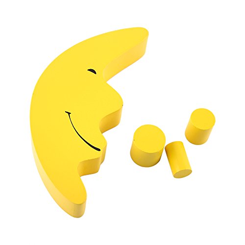 TOPINCN Holzmond -Form -Ausgleichsblöcke Kinderpädagogisches Spielzeug Zur Entwicklung von Fähigkeiten und Koordinationsfähigkeiten, Blaue und Gelbe Holzbausteine ​​für, die für Lernen (Yellow) von TOPINCN