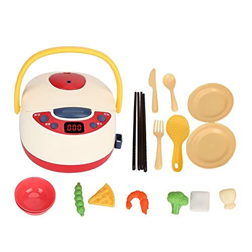 TOPINCN Kids Smart Spray Reiskocher Spielzeug Lifelike Simulationskochset mit Musik für Kochen Spielzeug Tun Spiele Spiel Küche (Roter Spray-Reiskocher) von TOPINCN