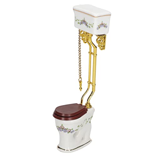 TOPINCN Kleiner Vintage -Stil Tragbare Miniatur -Toilette für Puppenhausdekoration, Leicht zu Reinigende Keramikmetallmaterial, Ideal für Puppenhausspielzeug TOPINCN Kleiner Vintage -Stil Tragbare Miniatur -Toilette für Puppenhausdekoration, Leicht zu Reinigende Keramikmetallmaterial, Ideal für Puppenhausspielzeug von TOPINCN