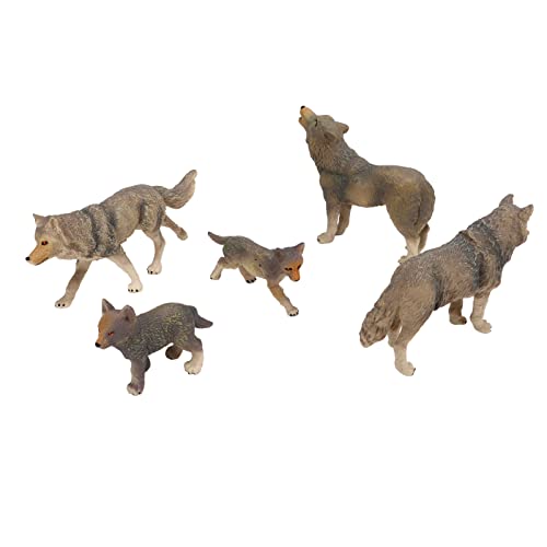 TOPINCN Kunststoff Wildtiere Wolf Spielzeug Lebensechte Simulationsmodellfiguren für Landschaftsszenen, Kindergeschenk von TOPINCN