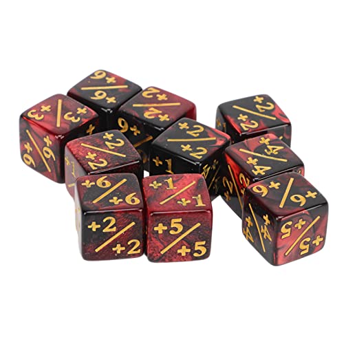 TOPINCN Mathematische Operation Educational Acrylwürfel Set, 10pcs 6 Seiten Würfel für Spiele, Klare Anzahl Mathematischer Unterrichtswürfel für (Rot Schwarz) von TOPINCN