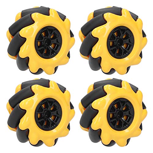 TOPINCN Mecanum Wheel Omnitirectional Smart Robotauto Teile von 60 Mm, Do-it-Yourself-Spielzeugzubehör für Bausteine (Zwei Paare) von TOPINCN