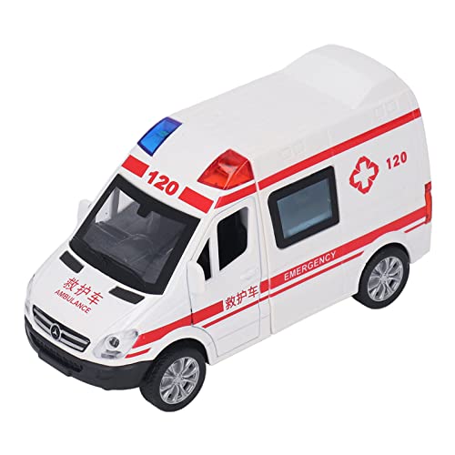 TOPINCN Mini -Legierung Notfalltransportauto Spielzeug Rückenmodellauto für mit Musik, Leuchtende Farben Geburtstag (Mittelgroßer Krankenwagen) von TOPINCN