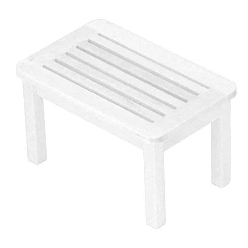 TOPINCN Miniaturleben Heimbank Exquisite Dekoration 1:12 Outdoor Hocker Haus (White) von TOPINCN
