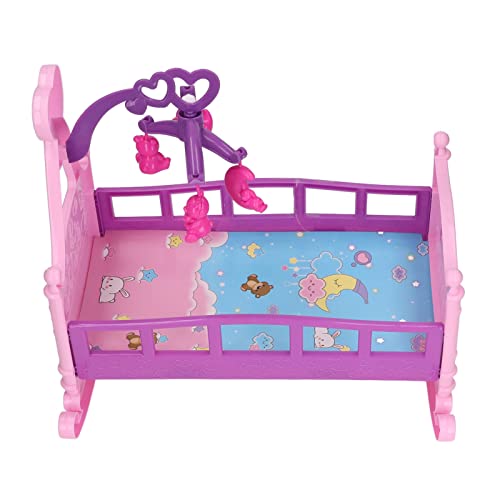 TOPINCN Miniaturpuppe Crib Ornament Decorative Crib mit Liebesform Mobile für, Elterngesellschaft für, ABS -Material von TOPINCN