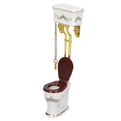 TOPINCN Nette Miniaturpuppenhaus -Toilette für Puppen mit 1/12 Skala, Keramikmetallmaterial Kunstliebhaber, Tragbar für Mikrolandschaften TOPINCN Nette Miniaturpuppenhaus -Toilette für Puppen mit 1/12 Skala, Keramikmetallmaterial Kunstliebhaber, Tragbar für Mikrolandschaften von TOPINCN