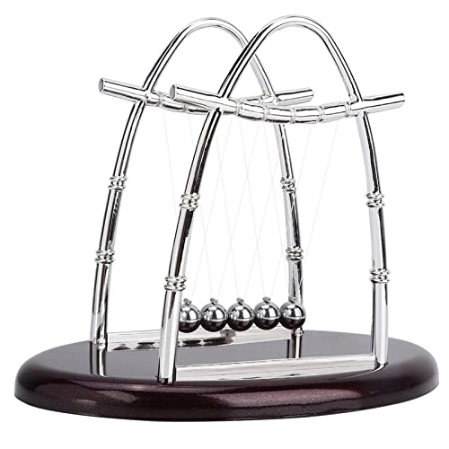 TOPINCN Newtons Cradle Balance Balls, Schwingbälle mit Basis, Klassischer Schwingball, Pädagogische Wissenschaft, Balancebälle, Stressabbau, Spielzeug, Ornament, Home Office, Desktop- (M) von TOPINCN