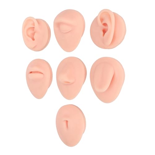 TOPINCN Piercing Body Model Set mit Silikon -Augennasen -Mund Zungen Nabel Ohrohrmodellen, für Anfängerpraxis und Anzeige Durchdringender Schmuck, Weiches und Flexibles Material (#1) von TOPINCN