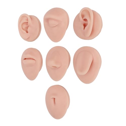 TOPINCN Piercing Body Model Set mit Silikon -Augennasen -Mund Zungen Nabel Ohrohrmodellen, für Anfängerpraxis und Anzeige Durchdringender Schmuck, Weiches und Flexibles Material (#2) von TOPINCN