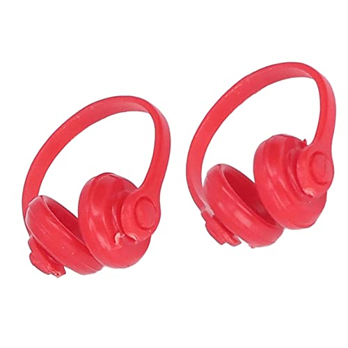 TOPINCN Puffy -Kopfhörer für Miniaturpuppen Dekoration des Modells für Puppen 1/12, 2pcs Simulation Mini -Kopfhörer für die Schauplatz des Hauses von (Rot) von TOPINCN