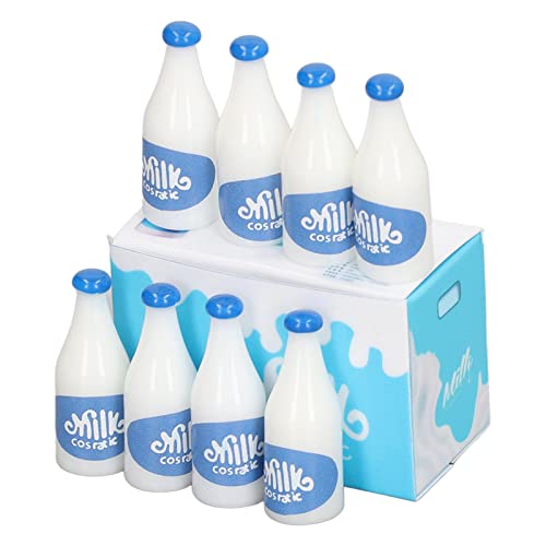 TOPINCN Puppenhausmilchflaschenmodell Zarte Gemälde Drop Widerstand Miniaturhaus Dekoration für Puppe 1:12 1: 6 Kunststoffmaterial (Blue) von TOPINCN