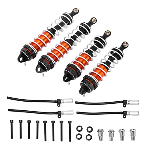 TOPINCN RC -Aluminium -Stoßdämpfer für ZD Racing 07 1/7 Modellfahrzeug, Stabiles Fahren, RC Autoteile Kit (orange schwarz) von TOPINCN