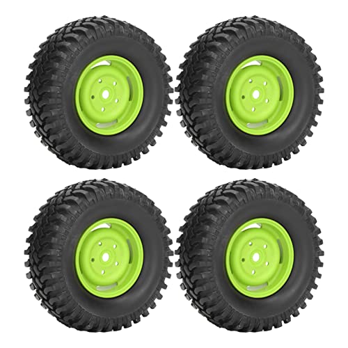 TOPINCN RC-Gummi-Plastikräder und Reifen mit Ausgezeichnetem Griff Zum Klettern, Einfache Installation für Offroad-Autos und RC-Crawler (Green) von TOPINCN