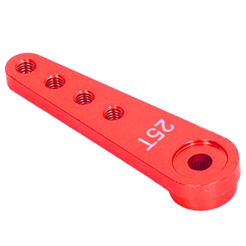 TOPINCN Universal 25T Aluminium -Servohorn - Verlängerte Einseitige Lenkarm für RC Fahrzeuge (Rot) von TOPINCN